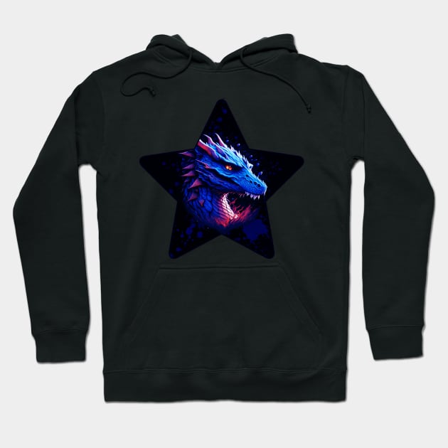 Fantastic digital art of a blue Dragon Hoodie by AndyStyleShop-Anime